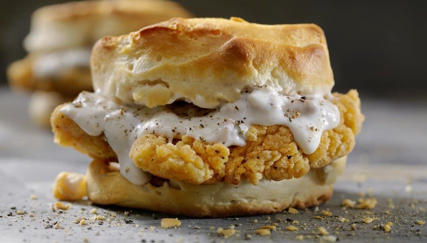 Chicken-and-gravy-on-a-biscuit