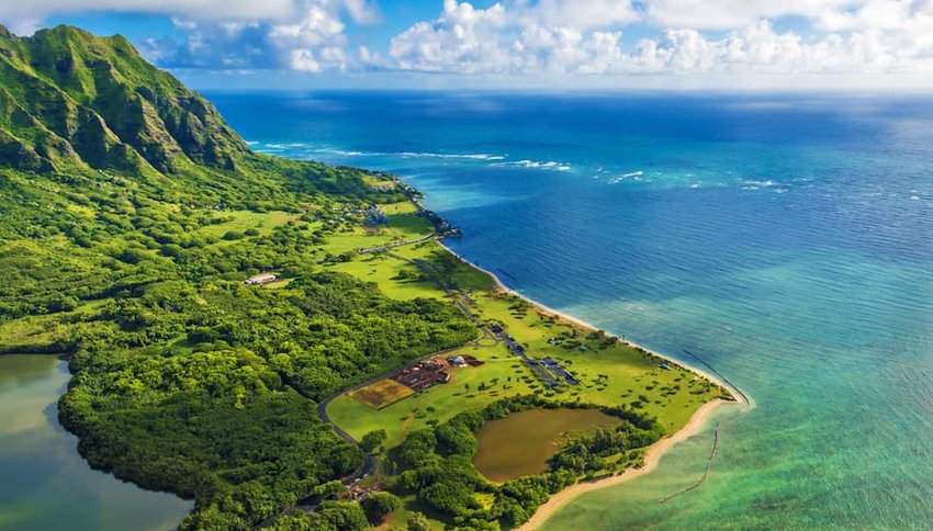 Aerial photo of Oahu