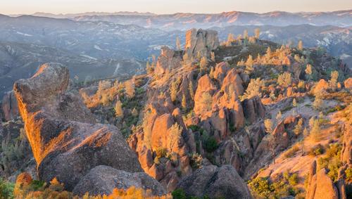 Photo of mountains and valleys in Pinnacles National Park