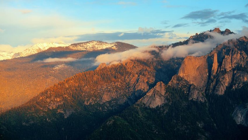 Photo of mountains at sunset