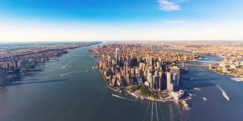 Aerial of New York City. 