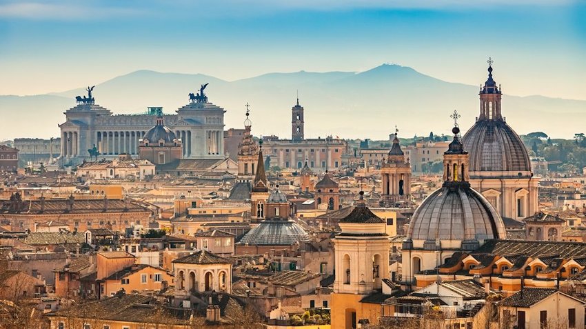 View of historic buildings in Rome