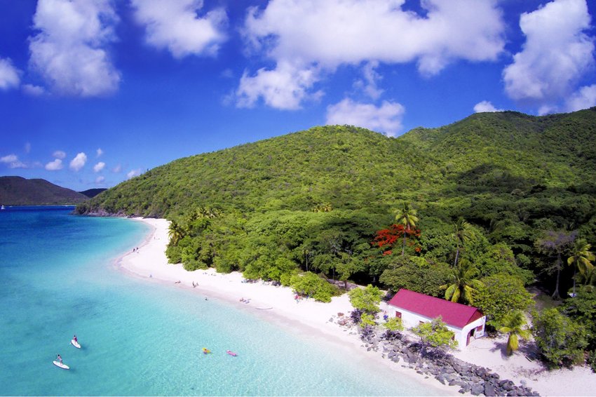 Aerial view of Cinnamon Bay, St.John, US Virgin Islands