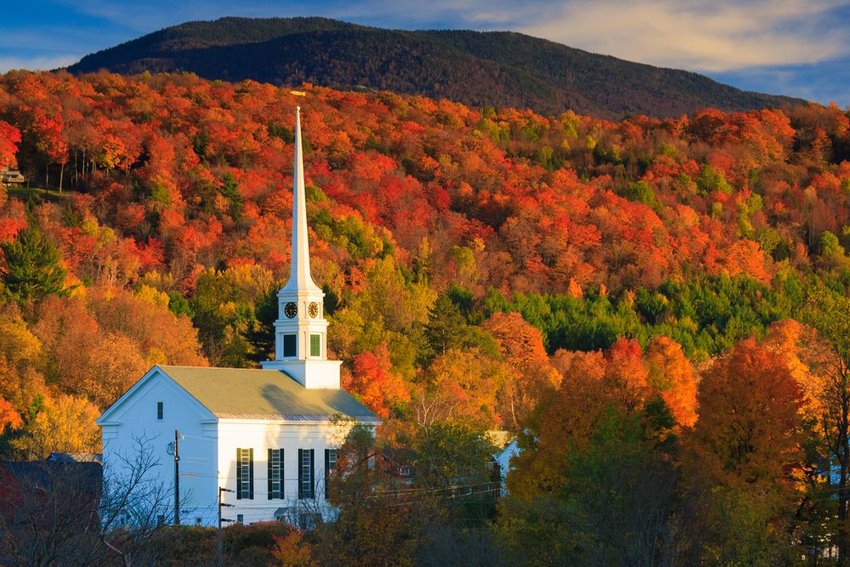 Fall Foliage and the Stowe Community Church