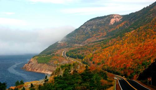 autumn colours on the winding roads of Cape Breton's Cabot Trail