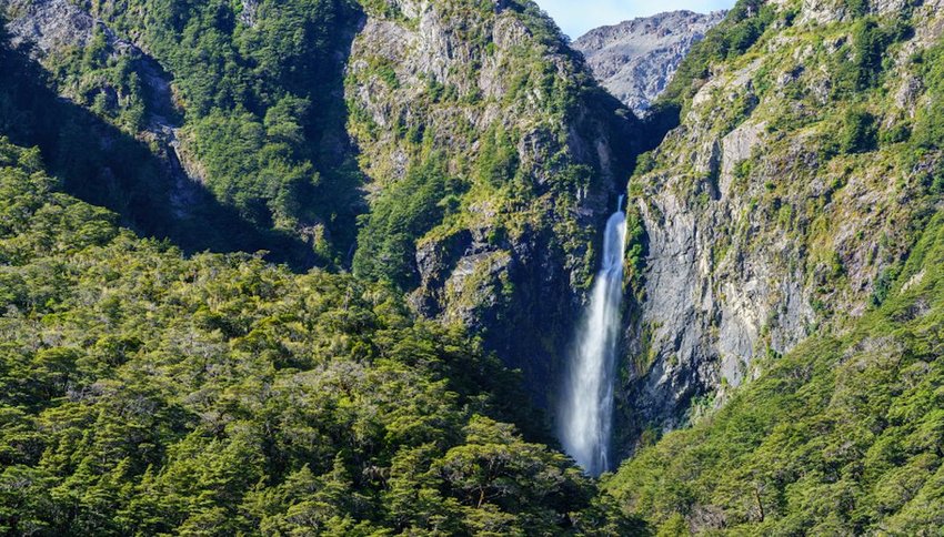 View of Devils Punchbowl Waterfall from the main road