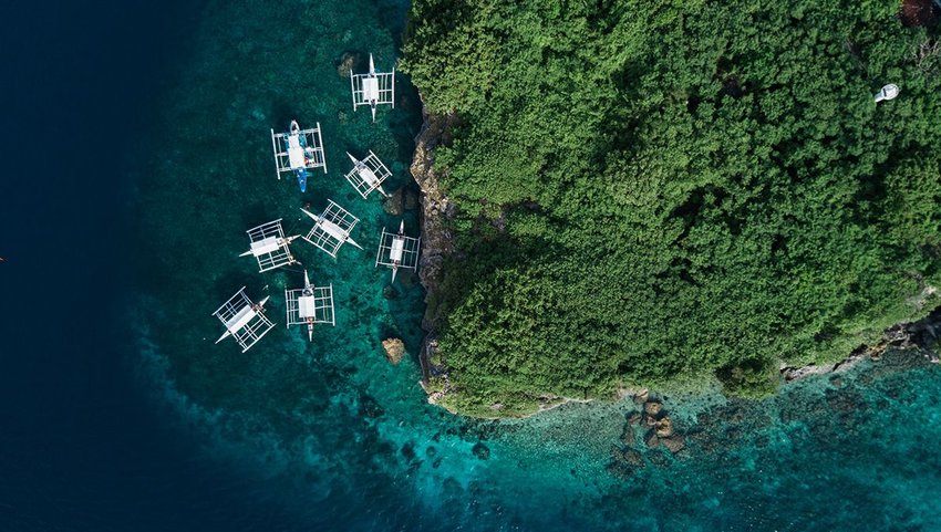 Aerial photo of Moalboal, Philippines