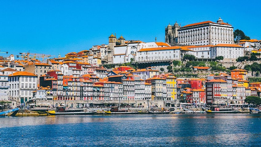 Buildings beside the sea in Porto, Portugal