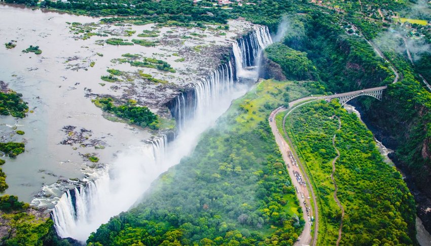 Victoria Falls in southern Africa on the Zambezi River