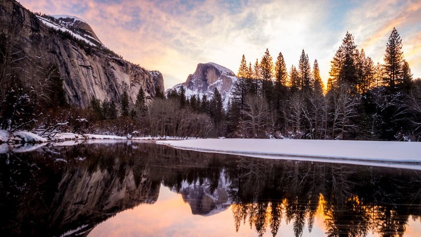 Yosemite Half Dome in Winter