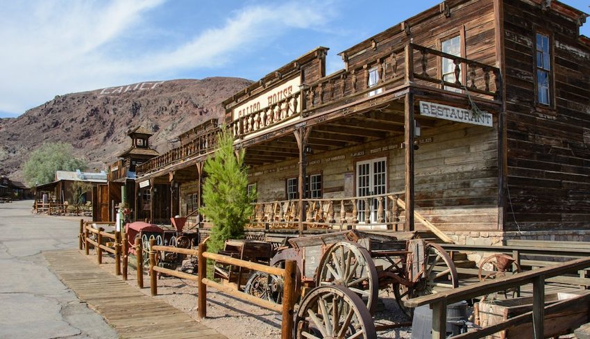 Old wooden saloon in the ghost town of Calico, California