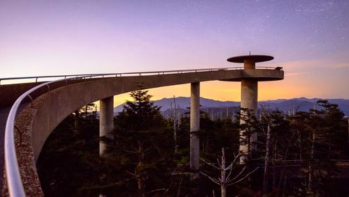 Sunset over the Observation Tower at Clingman's Dome, Smoky Mountains 