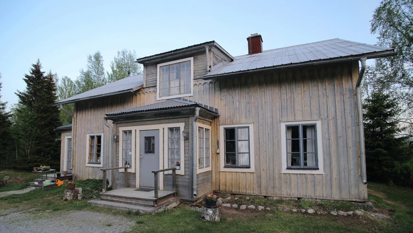 Front view of Spoekpraestgaard, a small haunted cottage, Borgvattnet, Sweden