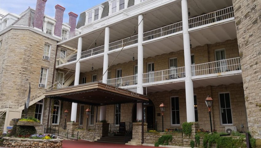 Front view of the Crescent Hotel and Spa in Eureka Springs, Arkansas