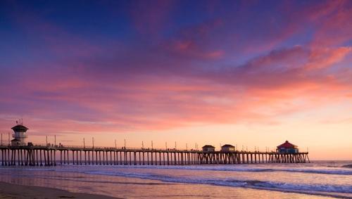 Sunset in Huntington Beach, Southern California