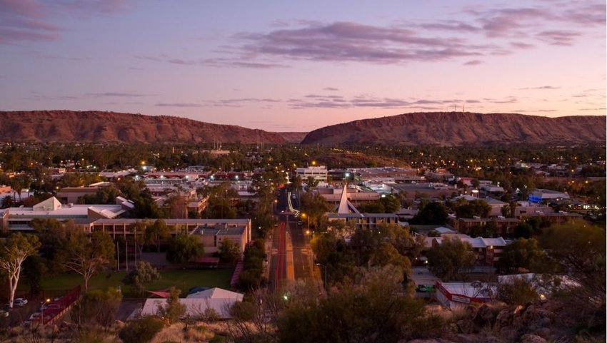 Sunset view from Anzac Hill, Alice Springs, Northern Territory, Australia