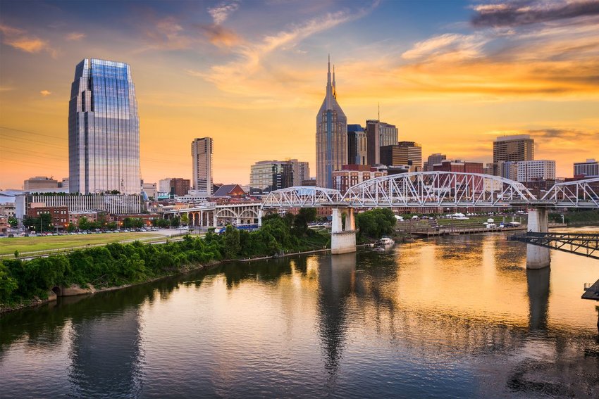 Skyline of downtown Nashville, Tennessee 