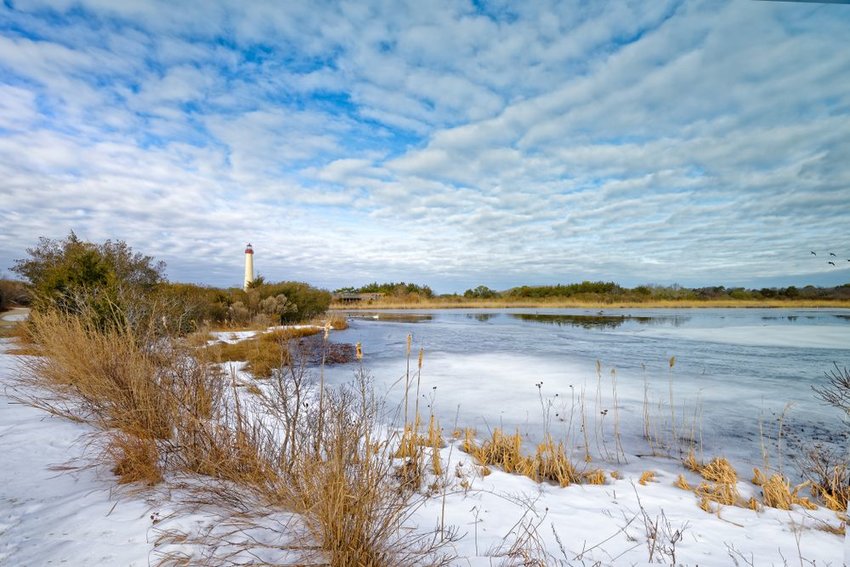 Cape May Lighthouse in winter