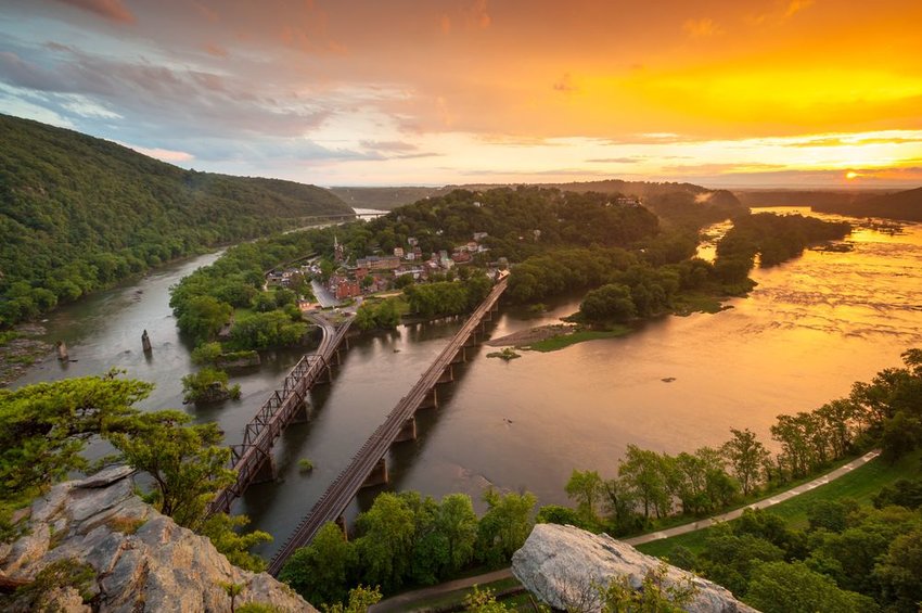 Harpers Ferry National Historic Park at sunset