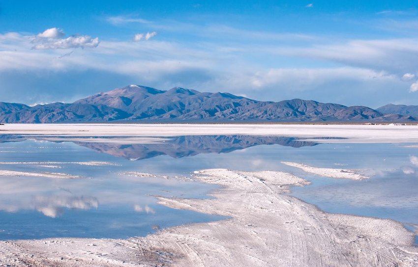 Salinas Grandes on Argentina Andes salt desert in the Jujuy Province