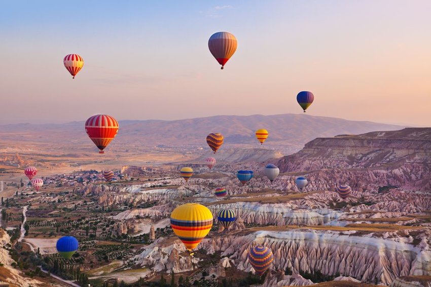 Hot air balloons over Cappadocia, Turkey