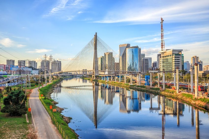 Octavio Frias de Oliveira Bridge in Sao Paulo Brazil South America