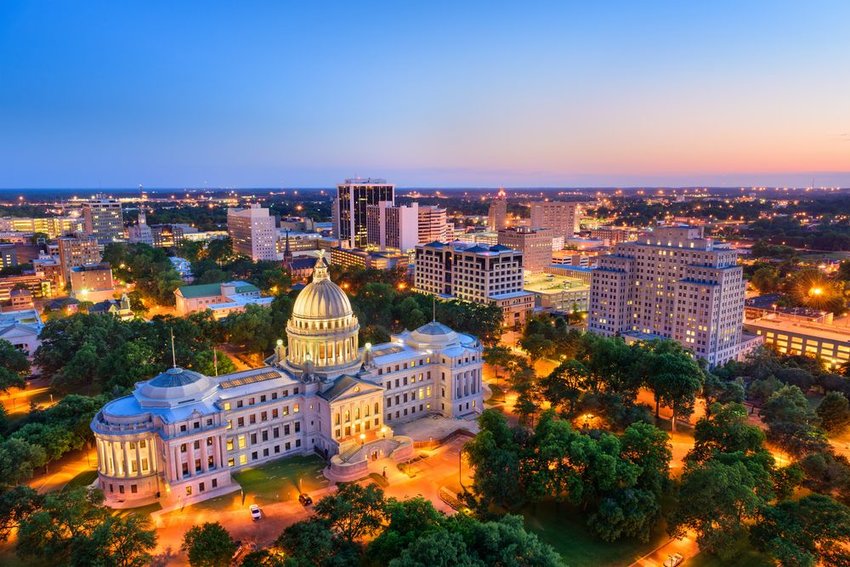 The capitol building in Jackson, Mississippi