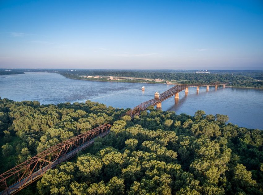 Chain of Rocks Bridge over Mississippi River