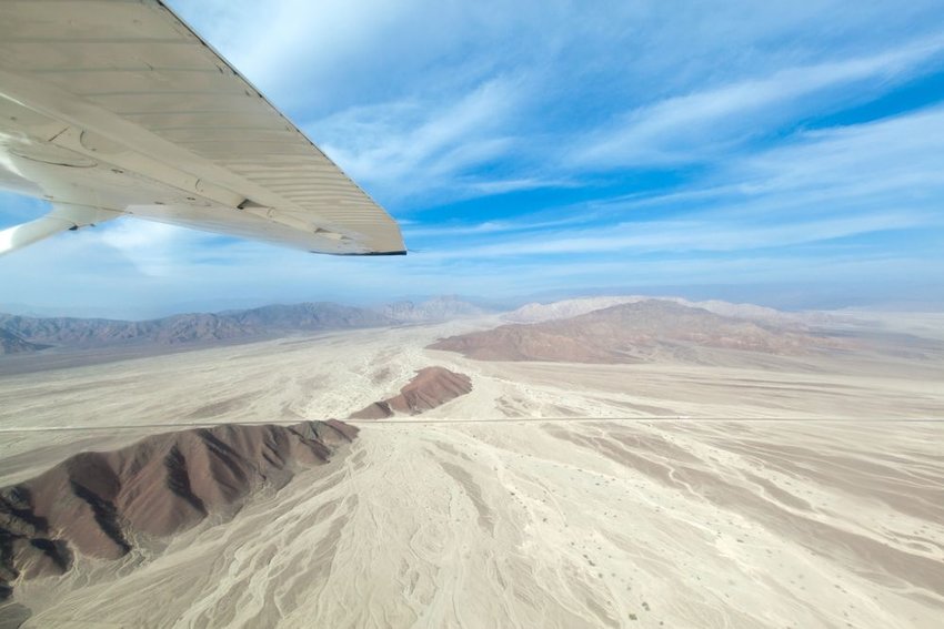 The Nazca Lines viewed from an airplane