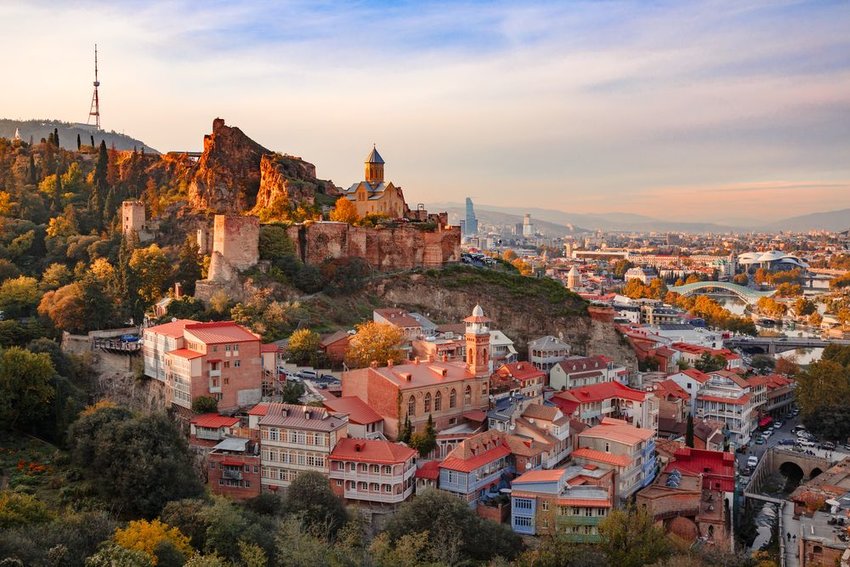 Sunset view of Tbilisi