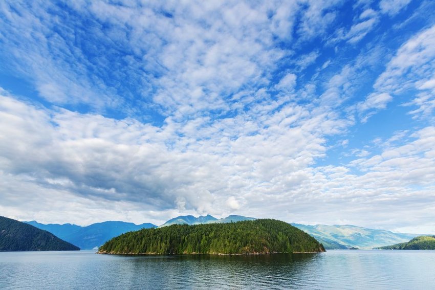 Vancouver Island with mountains in the background 