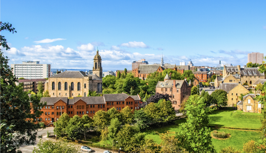 Skyline of Glasgow, Scotland 