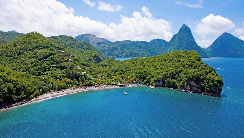 Aerial view of Anse Chastanet