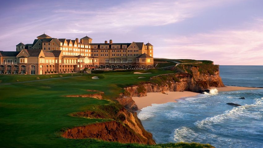 Ritz Carlton building on cliff with ocean views