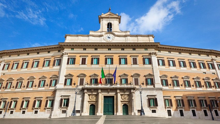 Exterior front view of the Palazzo di Montecitorio