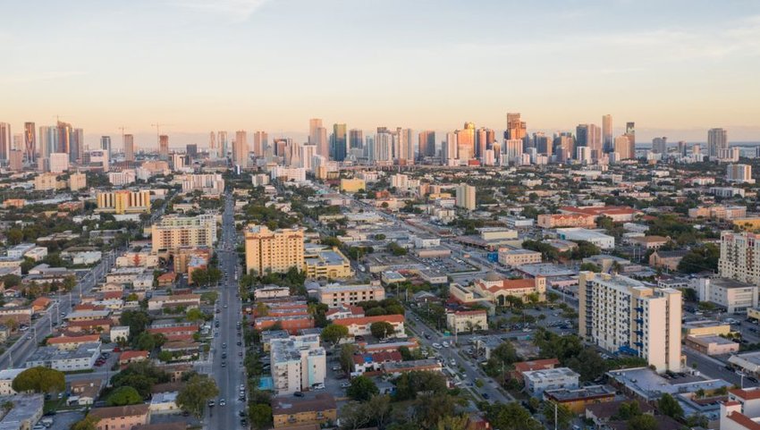 Aerial view of downtown Miami