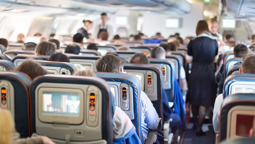 Interior of airplane 