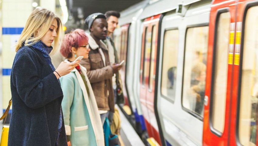 People waiting for subway train