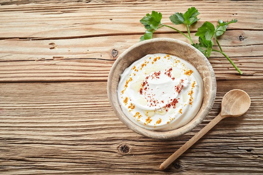 Golden Garlic Raita