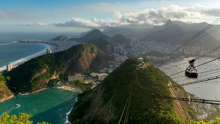 An aerial view of Brazil's capital, Rio de Janeiro.