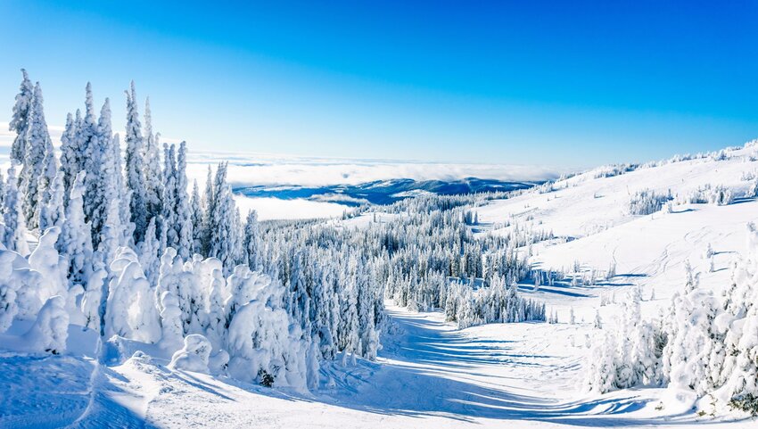 An aerial view of Canada's Sun Peaks.