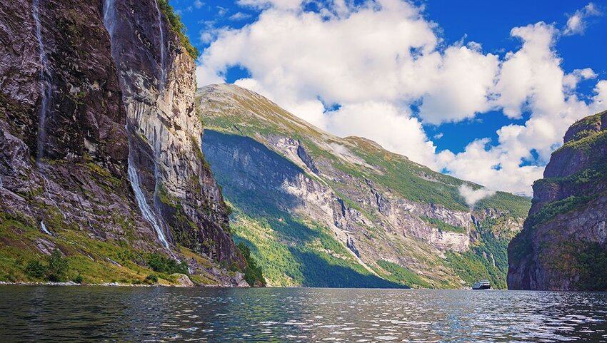 Geiranger fjord in Geirangerfjord, Norway.