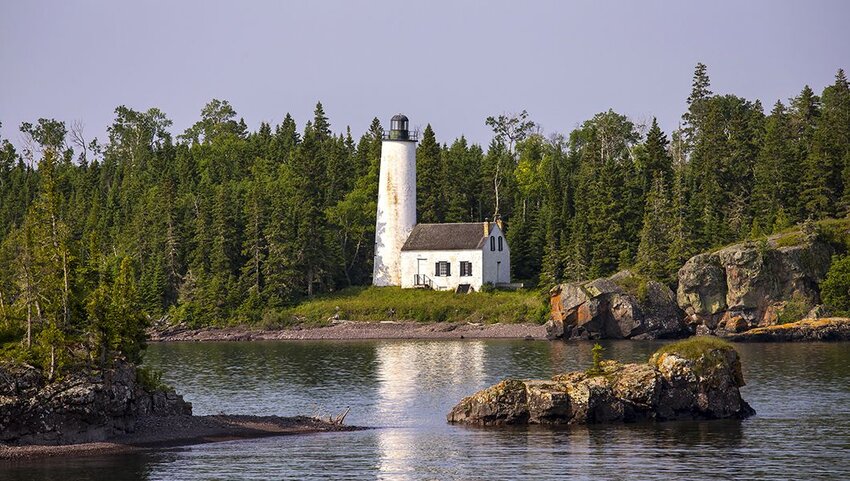 Rock Harbor Lighthouse on Isle Royale, Michigan.