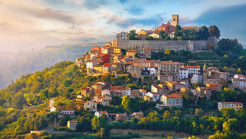 View of the city of Motovun. 
