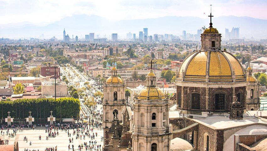 View of the Basilica of Our Lady of Guadalupe complex.