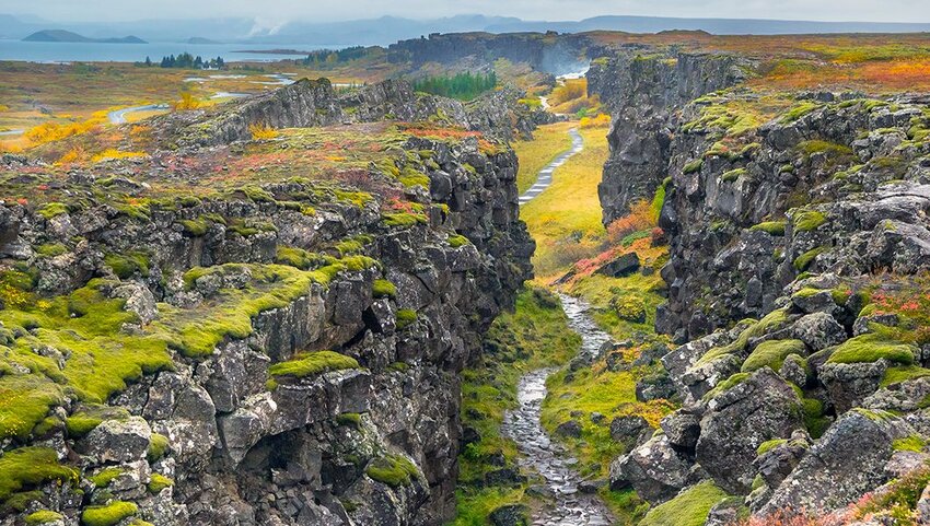 Path between the Eurasian and North American tectonic plates.