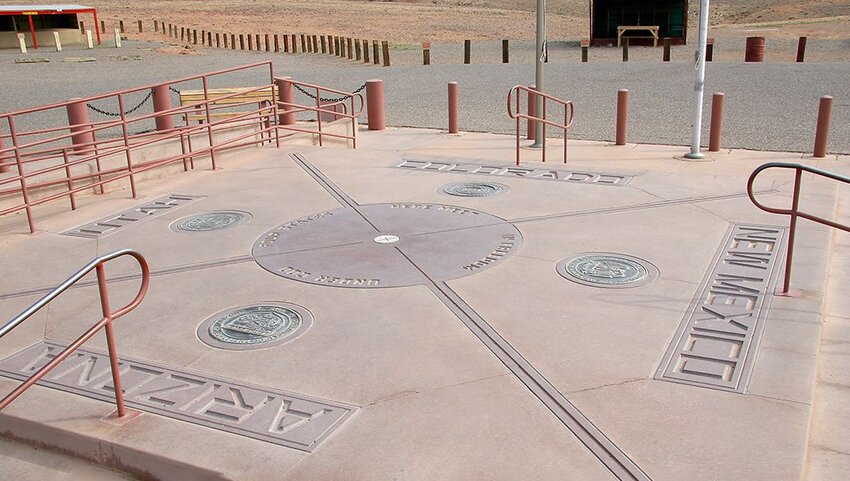 Four Corners monument showing where the four states meet. 