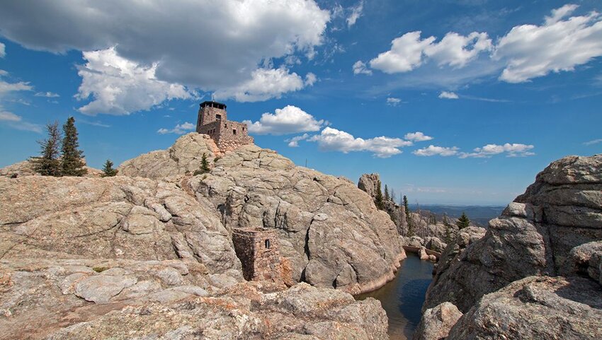 Fire lookout at the top of Black Elk Peak