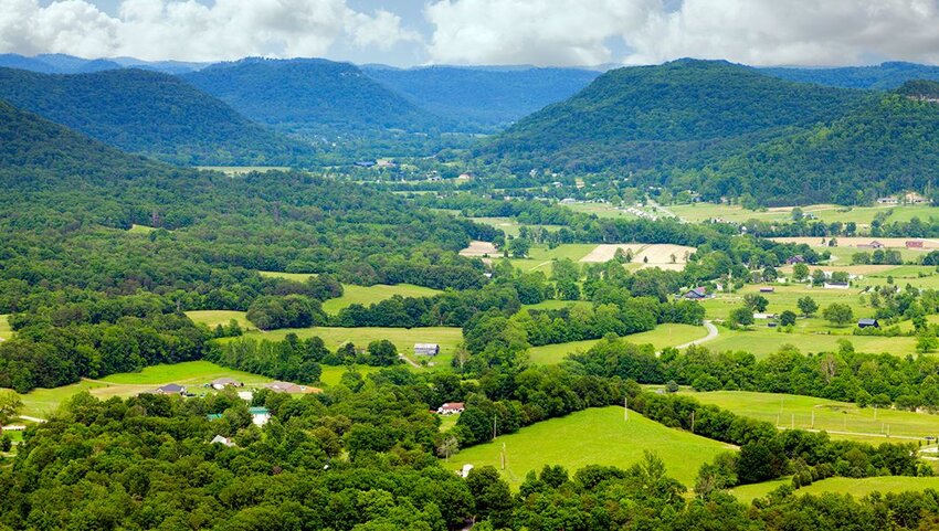 High point view of countryside of Central Kentucky.