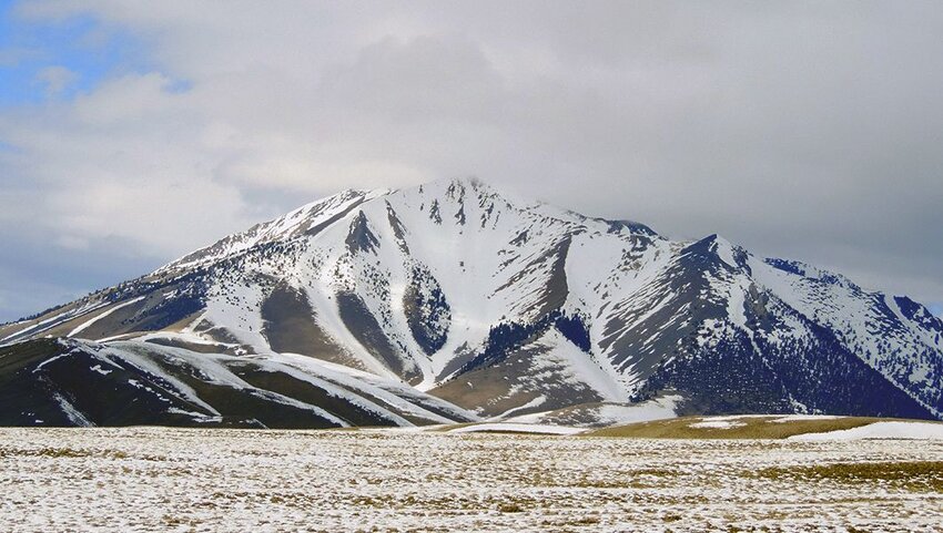 Snowy Borah Peak in Idaho.